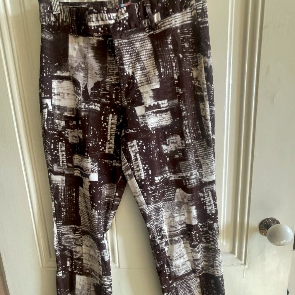 Cool Brown Patterned Ankle Trousers - image 1